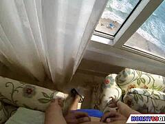 cute girl seduced with small tits