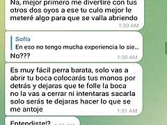 Linda the submissive shares her big tits on web chat.