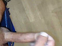 masturbation session leads to cum on the floor in hotel