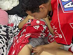 University girl fucks partner for work