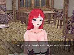 The Charming Redhead Waitress With Big Tits Invites You To Play And Get Fucked