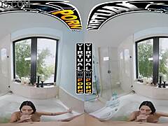 Virtual porn bathing with Kiana Kumani POV VR quickie fucking small tits teen reality.