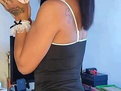 I am the naughty maid getting tattooed and showing off my sexy body.