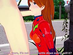 Asuka's passionate encounter in anime