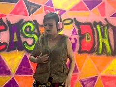 She sat and bounced deep! What a wild outdoor ride!