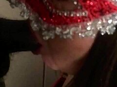 I love this slow motion throat action with masked sloppy moves