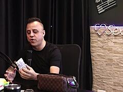 freddy the king of dogging with sheer red lingerie