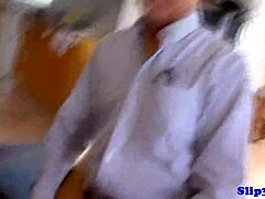 does this teen model blow the horny pensioner well?