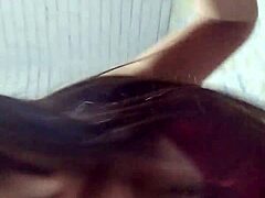 I made the skinny teen moan on my cock