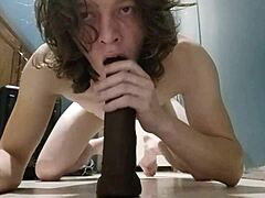 Messy Deepthroat With Spitting On Black Cock