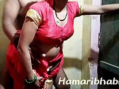 indian village wife banged hard in red saree