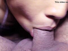 pretty mexican latina amateur couple sucks cock and receives cumshot on her face