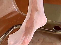 Does Burnett Talia Get Her Stockings Wet with Toys?