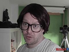 Leeds amateur sucks nerd's dick first time.