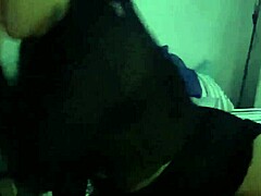 she gives a blowjob in lingerie with her big tits out