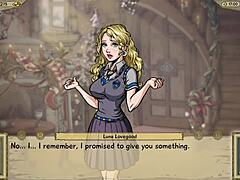 Innocent girl gives handjob and blowjob in game