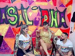 Hot blonde Beatriz gets interviewed and melts into bisexual fun