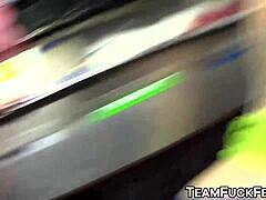 three pornstars gang up and fuck one very lucky bartender