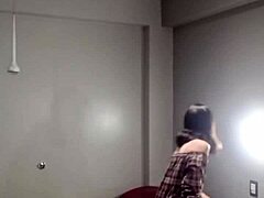 I enter the room and force her to fuck me hard