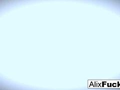 fitness hottie alix uses muscles on monster cock for cumshot