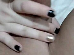 Shaved latina teen gives handjob and blowjob while masturbating