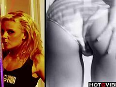 Hot BLONDE WORKS the STRIPPER POLE with TOYS