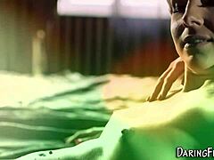 Euro babe in christmas costume fingers herself