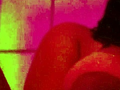 Gaia Monroe bathes alone in shower with big tits and ebony curves.