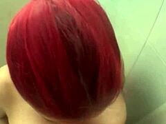 Milf Blows Banana in Shower