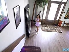 Horny teen brunette summer col bent over for danny steele's hammering