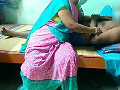 Indian aunty fucks boy in house