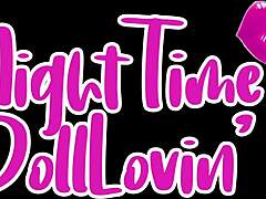 at night, loving this hipgaga 11lb black torso fuck doll with big cock and cumshot on big ass