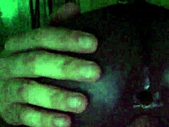 at night, loving this hipgaga 11lb black torso fuck doll with big cock and cumshot on big ass