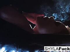Shyla's Smoking Fetish: Big Tits and Pussy Play