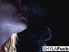 Shyla's Smoking Fetish: Big Tits and Pussy Play