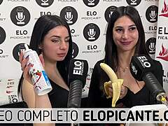 Mielcita and Almendra Suck Banana with Cream