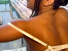 my young wife in lingerie rides me cowgirl style at home