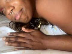 lucy hayz waters the plants sensually in the bedroom with curly hair