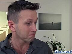 European beauty gets double penetrated and facialized 😍