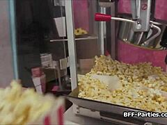 getting soda and pussy from naughty waitresses