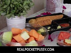 Taboo teen mourns stepdad while his ghost fucks her pussy