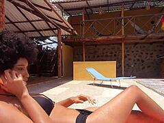 Neighbor fucks big ass latina in pool