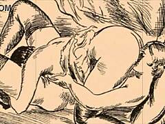 Vintage illustrations of sensual art