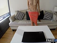 Young cutie auditions with juicy pussy.