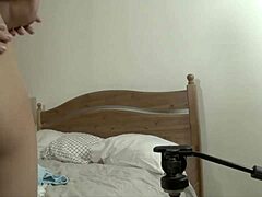 Shaved Skinny Gal Takes Monster Cock Anal in Threesome