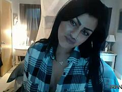 briana lee does a solo masturbation show on webcam with natural tits