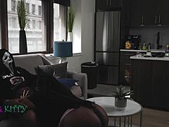 GHOSTFACE Gets Teasing Blowjob! Fat Black Monster Cock Deepthroats With Spitting And Licking.