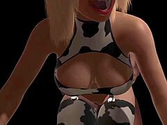 Beautiful curvy milf gets doggy style anal in 3d