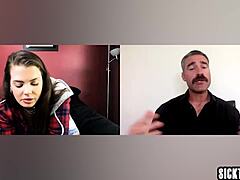 Nasty guy masturbates lonely busty Latina Keisha Grey's pussy in taboo solo session