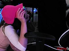 Stepsis rides gamer's hard cock